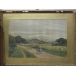 Ward Heys, Figures and a Cart by a Cornfield, signed watercolour, 49 x 65cm and another, Arthur