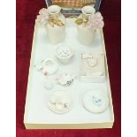 A dolls part-tea service, various miniature ceramics and a damaged Imari vase of square tapered