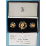 A Royal Mint cased 1984 United Kingdom gold proof collection comprising 22ct five-pounds,