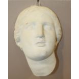 D Brucciani & Co, London, a moulded plaster wall mask of Greek goddess Aphrodite, impressed maker'