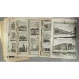 A collection of 18th century mainly topographical unframed book plates, including five engraved