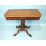 A Victorian mahogany tea table on turned column and quadruped support, 92cm wide, together with a