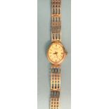 Rotary, a lady's Rotary Elite quartz wrist watch with 9ct gold case and bracelet, 13.8g.