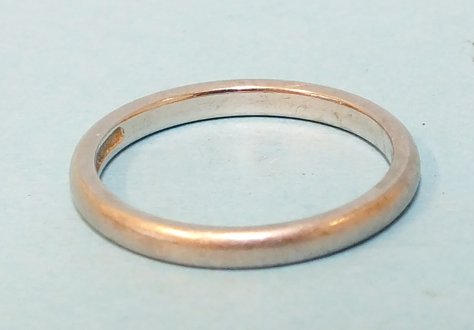 A platinum wedding band, size M½, 3.8g. - Image 2 of 2