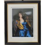 After R O Lenkiewicz, 'Karen Seated', a limited-edition coloured lithograph, 52 x 38.5cm, signed,