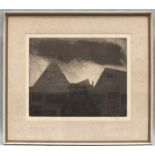 Gareth Davies (b.1937) 'Coal mining landscape', a signed etching, 45 x 54.5cm, signed in pencil on