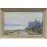 F J Widgery (1861-1942) HIGH TIDE ON THE TEIGN Signed watercolour, 27 x 44cm.