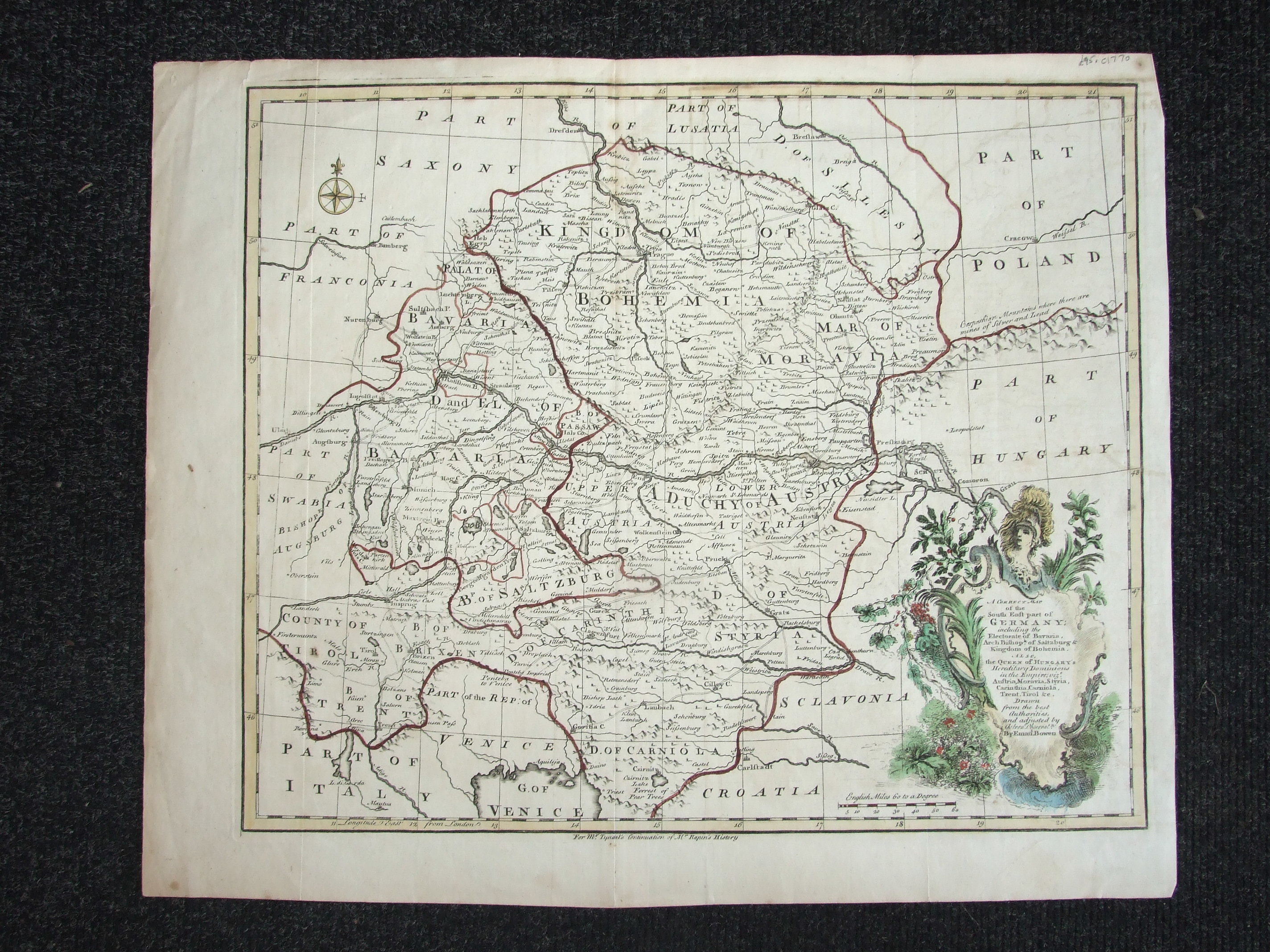 Emanuel Bowen, 'A Correct Map of the South East part of Germany including the Electorate of - Image 2 of 9