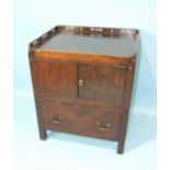 A Georgian mahogany tray-top commode, 61cm wide, 74cm high, (cut-down).