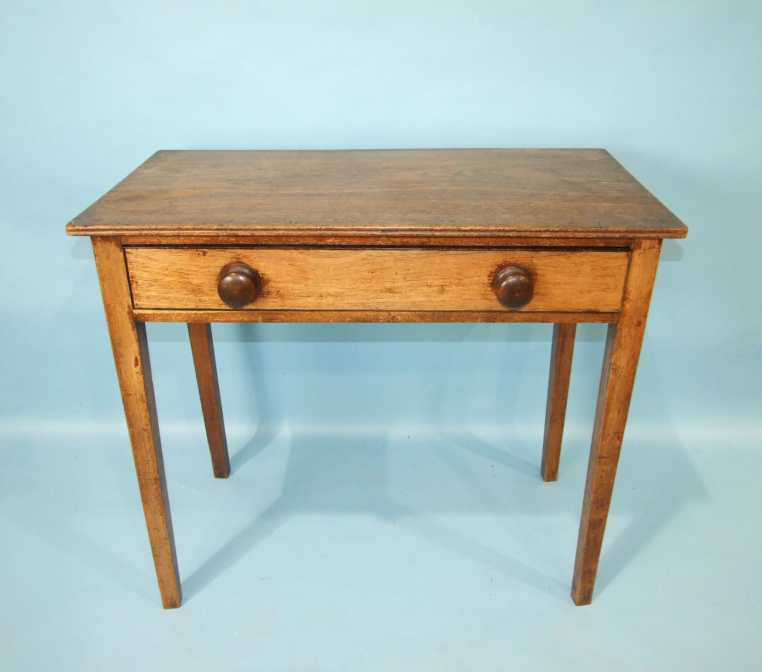 A Victorian mahogany tea table on turned column and quadruped support, 92cm wide, together with a - Image 2 of 2