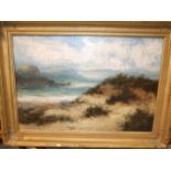 William Langley (1880-1920) COASTAL SCENE WITH DUNES Signed oil on canvas, 40 x 60cm.