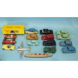 Dinky, 23N Maserati, 232 Alfa Romeo, 156 Rover 75, (blue/cream) and other Dinkies, all play-worn and