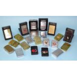 A collection of twenty Zippo lighters with various advertising, (20).