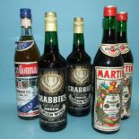 Crabbies Ginger Wine, John Crabbie & Co. Ltd, not less than 23.5% proof, two bottles, Martini