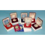 Singapore, five cased 50% silver 10-dollar proof coins: 1983 (pig) (x2), 1986 (tiger), 1987 (