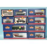 Bachmann OO gauge, ten boxed wagons: 33-306D, 355, 831, 832 brake vans, 33-504 tank wagon, 33-879A