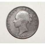 A Queen Victoria 1843 half-crown.