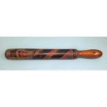 A Victorian wooden truncheon, hand-painted with crown and dated 1839, 38.5cm long.
