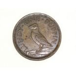 A 1929 Lundy One-Puffin coin, a 1797 cartwheel penny and other coinage.