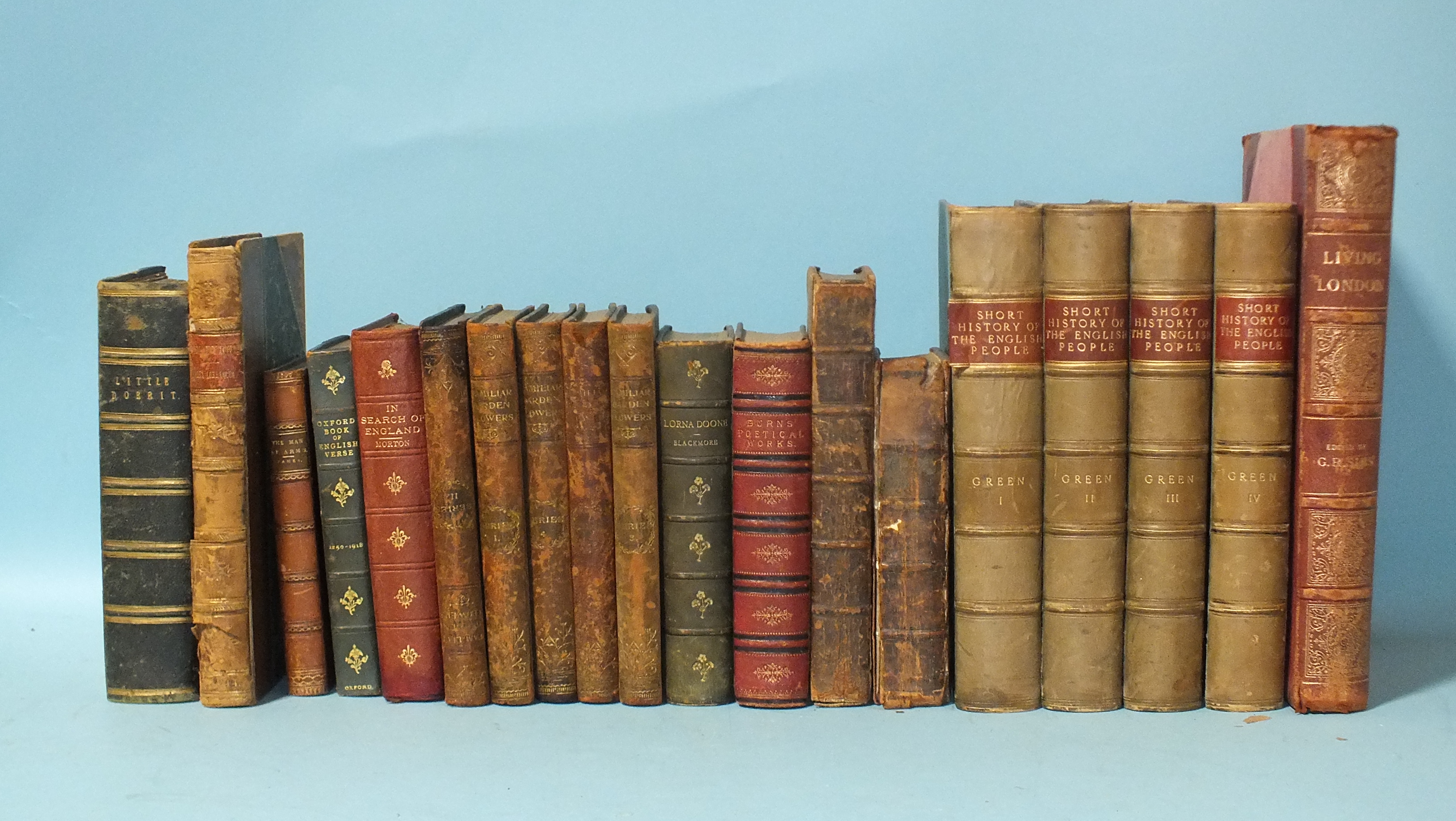 Dickens (Charles), Little Dorrit, 2 vols in 1, frontis and 38 engr plts, (heavily-foxed), hf mor gt,