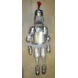 Parts of a re-enactment steel armour suit, comprising a Roman centurion's helmet, breast plate, arm,