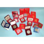 Singapore, a collection of nineteen 1980's 10-dollar commemorative coins and six 5-dollar coins, (