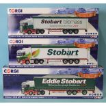 Corgi, "Hauliers of Renown", three "Eddie Stobart Ltd" trucks, CC13756 "Biomass", CC13768 and