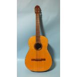 A Hopf acoustic guitar c1975, back 49cm, in case.