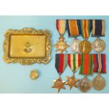A family group of eight medals: WWI group of four medals awarded to K8817 Charles William Thompson