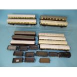 Various makers, OO gauge, eight GWR coaches, twelve wagons including three by G & R Wrenn Ltd and