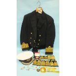 A Royal Navy dress uniform jacket, waistcoat, cummerbund and trousers, (captain), an officer's