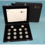 Royal Mint, a cased United Kingdom One-Pound Coin 25th Anniversary Silver Proof Collection, (