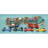 Scalextric C2 Matrajet "Race-Tuned" RN9, blue, boxed, (car a/f), C16 Ferrari P4, RN3, red, boxed and