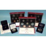 Three Royal Mint United Kingdom Proof sets 1987/8/9, in red cases, United Kingdom BU coin