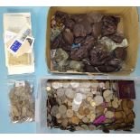A large collection of British coinage, including £9 in pre-1947 silver and a small quantity of