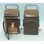 Two Elizabeth II railway signalling lamps by SNLW Ltd, dated 1952 and 1953, (2).