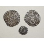 Edward III (1327-77), two hammered silver groats and a half-penny?, (3).