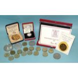 A Royal Mint United Kingdom silver proof Piedfort one-pound coin, with certificate of