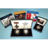 The Royal Mint four silver proof 50-pence coins: 2005 (Johnson), 2016 (Team GB), 2016 (Hastings),