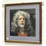 After R O Lenkiewicz, 'Self-Portrait', a framed coloured limited-edition print, signed and