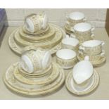 Forty-eight pieces of Royal Worcester 'Hyde Park' decorated dinner and tea ware.