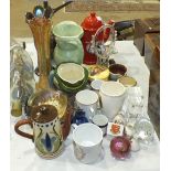A Booths King George V & Queen Mary Coronation mug, other commemorative ware, a Burleigh Ware