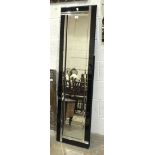 A modern Corbusier Art-Deco-style silver and black finish cheval mirror with easel support, 151 x