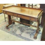 A Victorian mahogany wash stand, the rectangular top above a pair of frieze drawers, on end supports