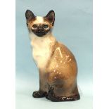 A Winstanley ceramic Siamese cat, sitting, no.49, signature and 'Made in England' to base, 31.5cm