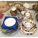 Twenty-two pieces of Royal Stafford tea ware, eleven pieces of Vienna porcelain tea ware decorated