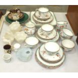 Twenty-eight pieces of Royal Worcester 'Old Bow' tea ware, comprising two square plates 22.5cm,