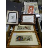 Two silk Stevengraphs, 'The Good Old Days' and 'For Life or Death', with various framed and unframed