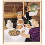 After Beryl Cook (1926-2008), 'Dining in Paris', a limited-edition unframed coloured print, 48.5 x