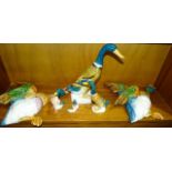 A collection of four Beswick Mallard duck figures, including no.902 'Standing', no.756/2 'Standing',